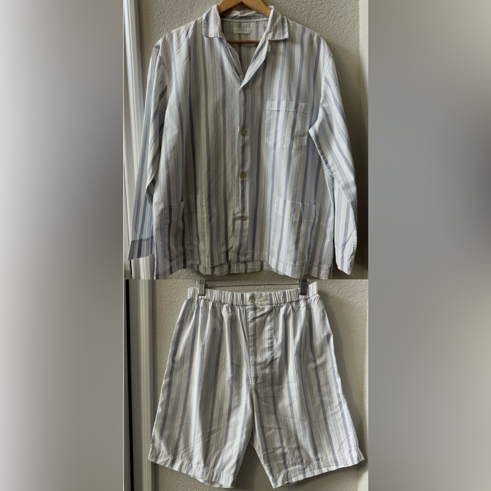 Rare Vintage FRETTE Italy Striped Pajama Shorts Set- Size 50 (L)